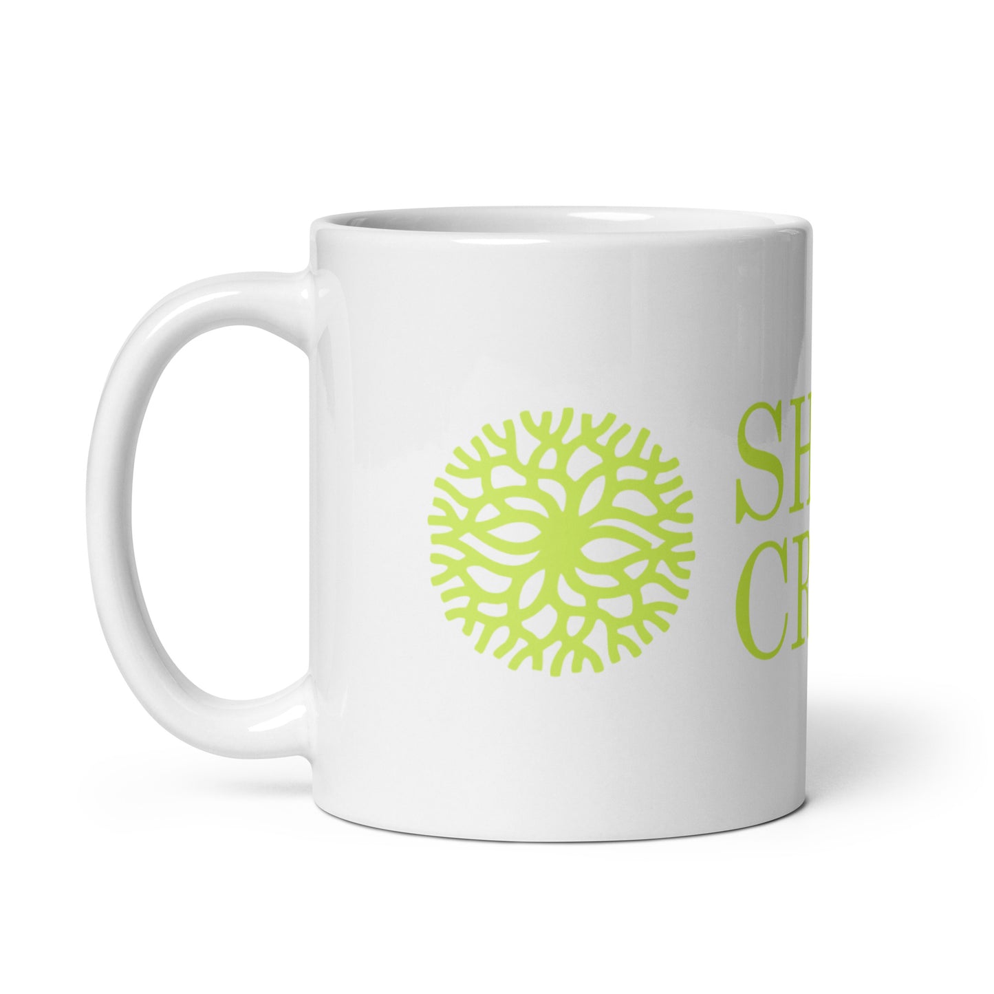 White glossy mug