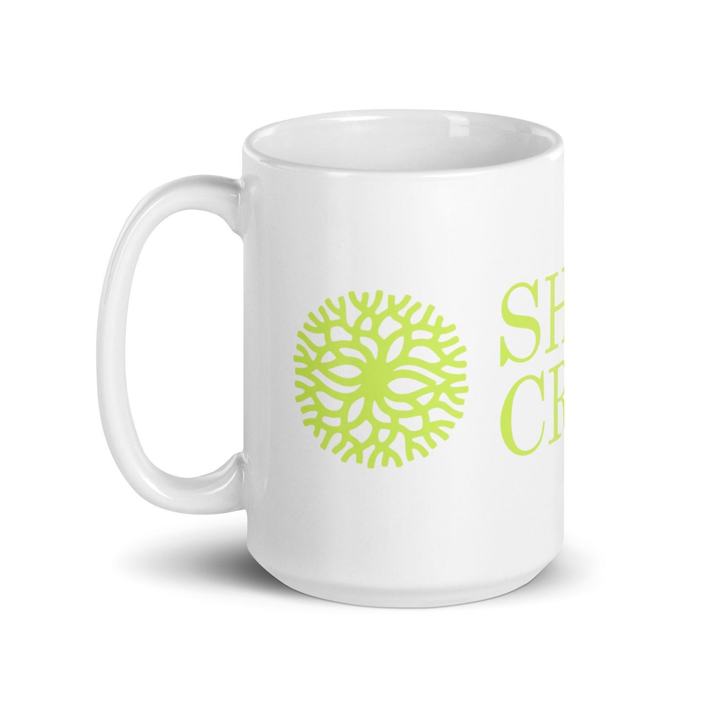White glossy mug