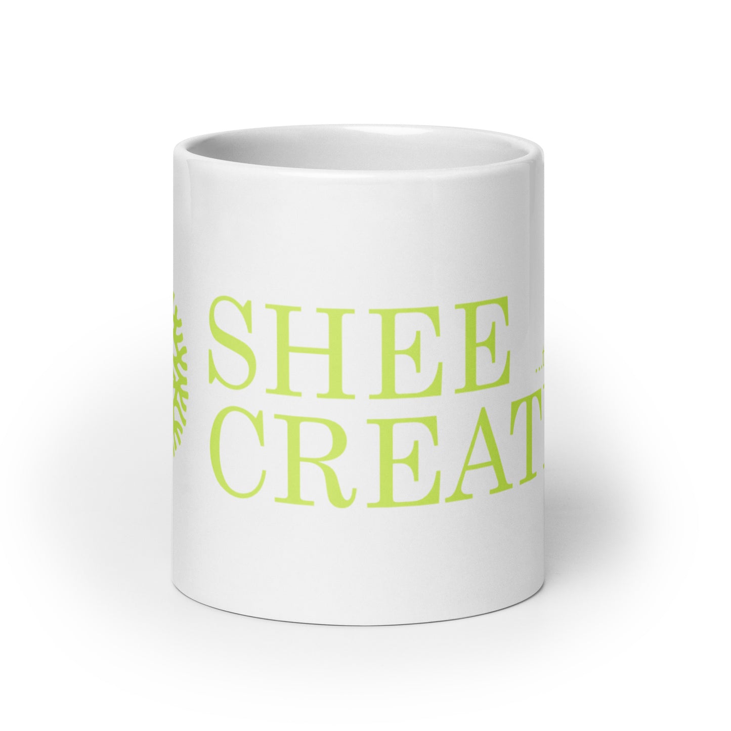 White glossy mug