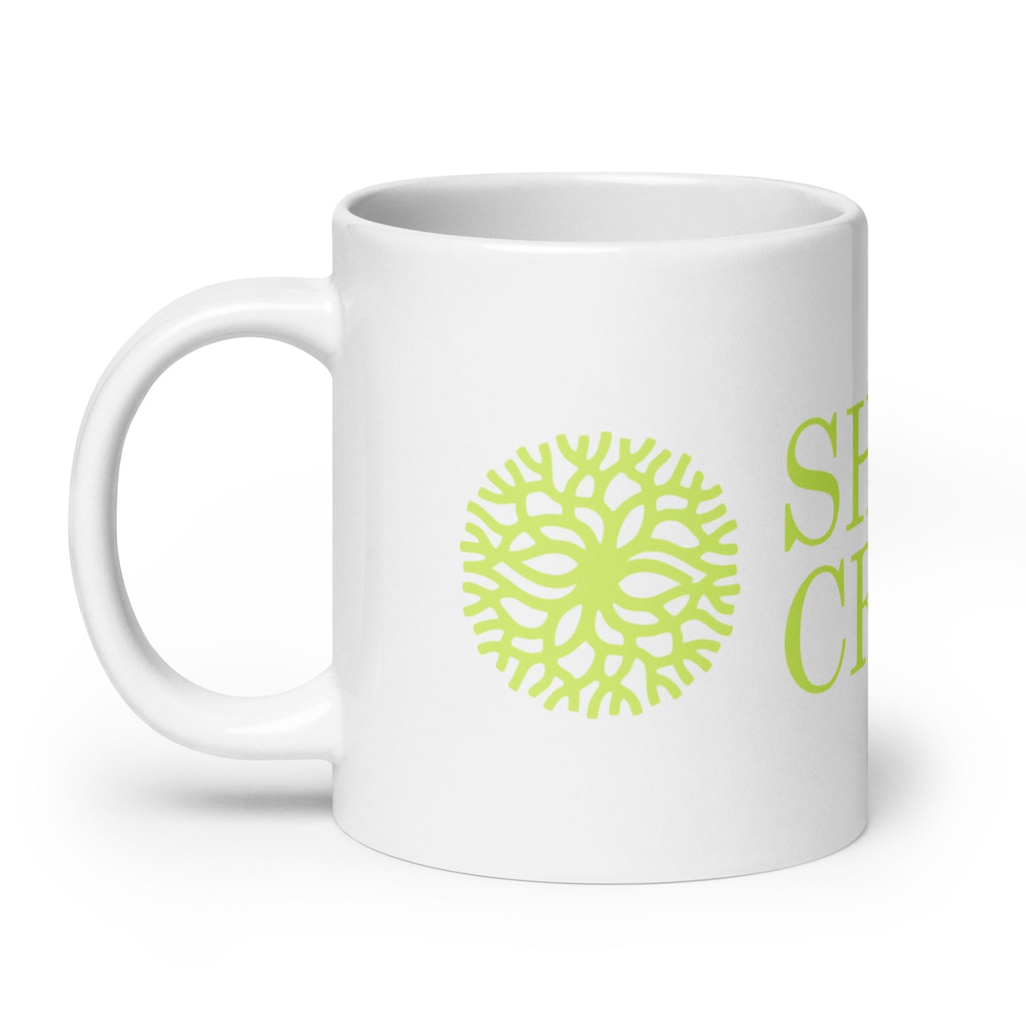 White glossy mug